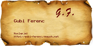 Gubi Ferenc névjegykártya