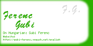 ferenc gubi business card